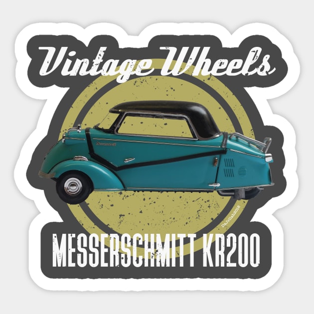 Vintage Wheels - Messerschmitt KR200 Sticker by DaJellah